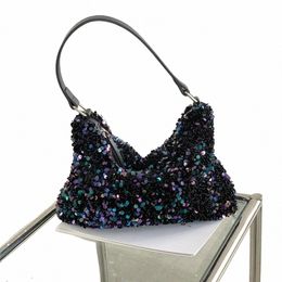 luxury Designer Handbag High-end Sequin Evening Shoulder Bag Women's Glitter Armpit Purse Elegant Banquet Bag Fi Clutch Bag P91W#