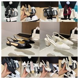 2024 new Luxury Chan C Designer Dress Shoes slingback heels sandal Ballet Flats espadrilles ballerinas sandals party wedding women chunky high heels