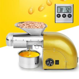 Pressers 1800W Fully Automatic Commercial Oil Press Machine With Roasting Frying Manual Rosin Press Hydraulic Cold Oil Making Extractor