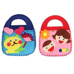 2024 Creative Hand Craft Toys for Children Pink Cloth Bag Girl Gift Fabrication DIY Animal Handbag