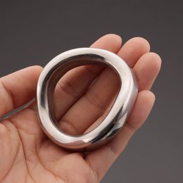 4 Size Heavy Duty Cockring Stainless Steel Ball Scrotum Stretcher Metal Penis Cock Ring Arc Delay Ejaculation Male Sex Toy 18 240409