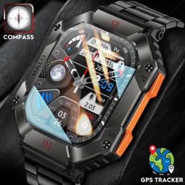 Control New Smart Watch Men Military Quality Outdoor Waterproof Compass Altitude GPS Sport Fitness Tracker Bluetooth Call Smartwatch