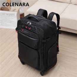 Luggage COLENARA 18"20"22 Inch Luggage Multifunctional Shoulder Bag Oxford Cloth Trolley Case Lightweight Boarding Box Rolling Suitcase