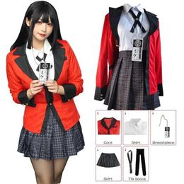 الأزياء الأنيمي anime kakegurui jabami yumeko cosplay تعال إلى هالاون ساياكا مقامر مقامر الياباني الفتيات jk موحد hallown y240422