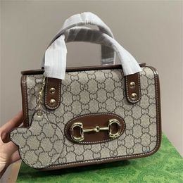 Tote bag high definition Hot selling classic coated vintage 1955 horse buckle box single crossbody