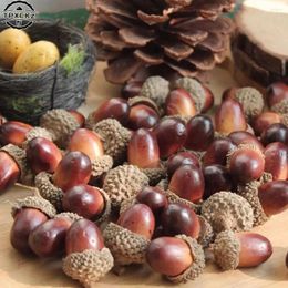 Christmas Decorations 10Pcs Fake Fruits Artificial Acorn Oak Foam Nut Ornaments Home Room Party Xmas Decorative For