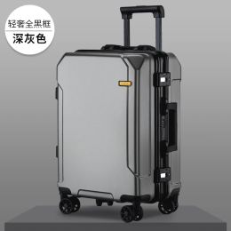 Luggage kmikli Travel Luggage fashion 20/24/28 inch suitcase aluminum frame trolley case for men and women small 20 inch cabin suitcase