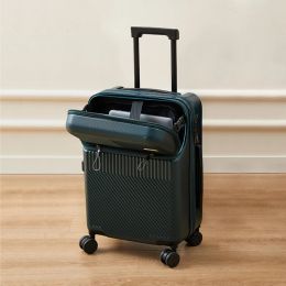 Carry-Ons Front opening suitcase Lightweight fourwheel trolley case Student password suitcase 20 inches of carryon luggage Unisex