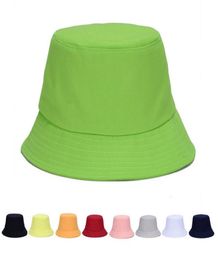 Fashion Travel Summer Fisherman Hats Leisure Bucket Hat Solid Color Men Women Flat Top Foldable Cap For Outdoor Sports Visor Beach8077916
