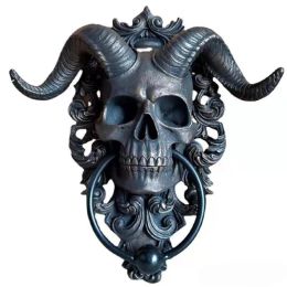 Ceramics Devil skull door god silicone mold is suitable for home decoration diy resin concrete model making ice chocolate cake tool