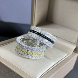 Charming Women Ring White Gold Plated Full CZ Diamond Stone Rings for Girls Women for Party Wedding Nice Gift316o