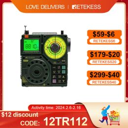 Radio Retekess TR112 Radios Portable AM FM Radio Receiver Ham Radio Emergency Amateur Shortwave Radio SW AIR Band VHF WB Alarm Clock