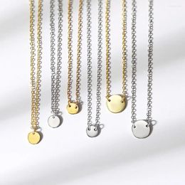 Chains Round Pendant Necklace For Women Korean Fashion Sterling Silver 925 Real Gold Plated Choker Chain On The Neck Fine Jewelry NL031