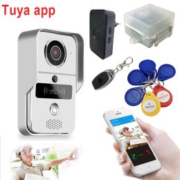 Control Upgrade Smart Wireless WIFI Video Doorphone with MicroSD Fully Duplex Intercom Unlock IR Night Vision Cards open function