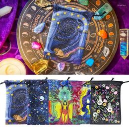 Storage Bags Velvet Tarots Card Bag Oracle Cards Rune With Drawstrings Constellation Witch Divination Accessories For Sports