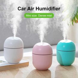 Humidifiers Portable USB ultrasonic air humidifier essential oil diffuser car purifier aromatic anion atomizer with LED romantic light Y240422