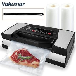 Sealers Vakumar VH5180 Kitchen Automatic Commercial Household Food Vacuum Sealer Packaging Machine Include 2 rolls Vacuum packed bags