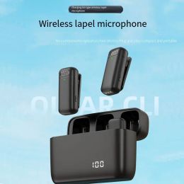 Microphones K6 Wireless Collar Microphone 2.4G Mini Live Microphone With Digital Display Charging Bin Outdoor Radio Microphone