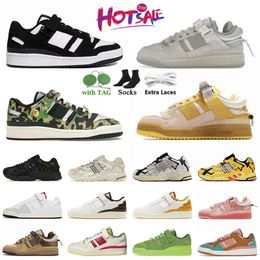 Mens Womens Casual Shoes Bad Bunny Response Forum Low x Classic Sneakers Triple Black Yellow Wonder Cream White Blue Designer Shoes Sport Trainers Sneaker Shoe 36-45