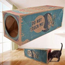 Toys Funny Cat Tunnel Toy Foldable Holes House Kitten Kraft Paper Tunnel Cave Hide and Seek Toys for Cats Pet Interactive Toys