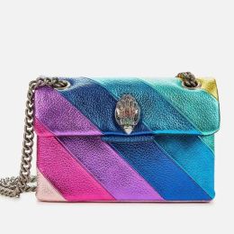 Buckets New Kurt G Bag Luxury London Rainbow Shoulder Bag Mini Size 20cm Cross Body Bags Cow Leather Small Flap Bag Shopping Tote Purse