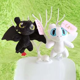 Cartoon Animal Baby Soft Black and White Flying Dragon Plush Key Chain Toy