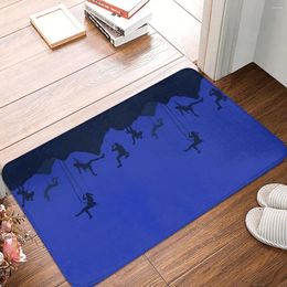 Carpets Bedroom Mat Climbing Blue Abseiling Silhouette Design Rug Home Doormat Kitchen Carpet Decoration