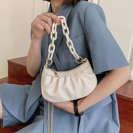 Shoulder Bags Small Chain For Women Pure Colour Cloud Tote Crossbody Ladies Luxury Soft Leather Messenger Bag White Handbags