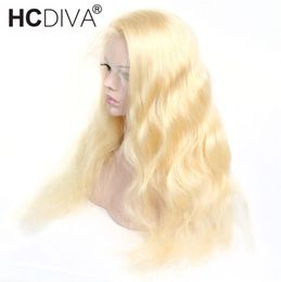 HCDIVA Honey Blonde Wigs 613 Blonde Full Lace Wigs13x4 Lace Front Human Hair Wigs Brazilian Body Wave 150 Density Transparent La4464036