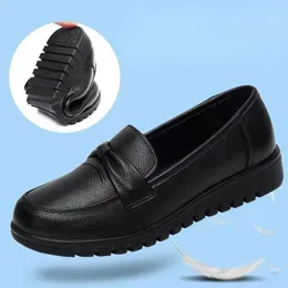 Casual Shoes Comemore Soft-soled Spring Summer Flat Non-slip Shoe Waterproof Work Leather Flats Slip On Loafers
