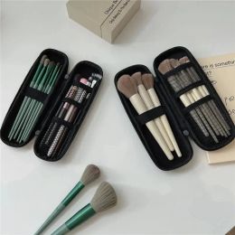 Bags 2pcs Black Small+Large Cosmetic Storage Bags Waterproof Double Zipper Makeup Brushes Case Women Bag Portable Travel Brush Holder
