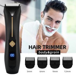 Trimmer Body Hair Trimmer for Men Electric Groyne Hair Trimmer USB Rechargeable Ball Shaver Groomer Ceramic Blade Heads Waterproof