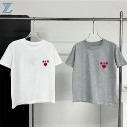 Women's T Shirts 2024 Spring/Summer Fashion Versatile Embroidered Love Short Sleeved T-shirt For Women