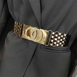 Elastic Plus Size Belts For Women High Quality Waist Corset Belt Wide Stretch Cummerbunds Gold Chain Ceinture Femme Easy Strap 2204778041