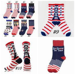 Trump Socks President MAGA Trump Letter Stockings Striped Stars US Flag Sports Socks Trump 2020 Sock CYZ2526 ZZ