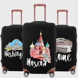 Accessories Tourist Attraction Print Elastic Luggage Protective Cover 1832 Size Scratch Resistant Luggage Cover Suitcase Accessories