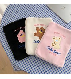 Bags Milkjoy Cartoon Bear Handbag 10.5 11inch Mac ipad Case Holder Cute Korea Fashion School Organiser File Bags studnet gift