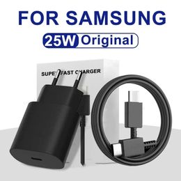 For Samsung S23 Usb Type C 25W Super Fast Charge Charger PD UK Wall Power Adapter Cable For Galaxy S24 S22 S20 21 Plus FE A54 A14 Accessories Wall Charger Eu US Power Charge