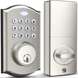 Control Keyless entry door lock electronic door lock with keypad, smart latch lock with automatic lock, safe waterproof smart lock 19l