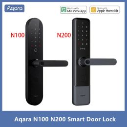 Control Aqara N100 N200 Smart Door Lock Fingerprint Lock Fit For Bluetooth Password NFC Unlock Smart Home Work With Mihome Apple HomeKit