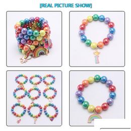 Jewelry Ins 12 Styles Kids Bracelet Colorf Beads Mermaid Flamingo Charms Cute Design Princess For Girl Drop Delivery Baby Maternity Ac Dhbjr