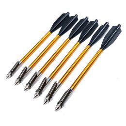 Accessories 6pcs 6.8 inch Archery Fishing Arrows O.D.6mm with Harpoon Steel Point for 50130 Pounds Crossbow Fish Hunting