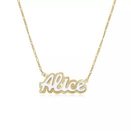 Necklaces Custom Embossed Letter Necklace Personalised Enamel Name Pendant Necklaces Stainless Steel Jewellery Gift For Female Best Friends