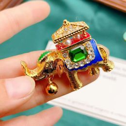 Jewellery Retro personality fashion middle court style enamel glaze pearl rhinestone Ji elephant elephant brooch