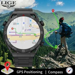 Watches LIGE New NFC ECG+PPG Bluetooth Call Smartwatch GPS Tracker Motion Bracelet Fitness For Huawei Watches Ultimate Smart Watch Men