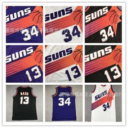 Jerseys Sun 13 Nash 34 Barkley Black White Purple Sticked Jersey