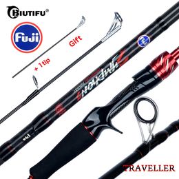 BIUTIFU Traveller Spinning Casting Fuji Lure Mini Rock Fishing Rod 1.8/2.1/2.4/2.7/3.0m Carbon Baitcasting Ultralight Fast 5-42g 240407