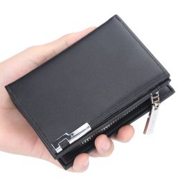 Wallets Baellerry New Short Wallet Men Zipper Multifunction Organ Card Holder Short Leather Man Purse Small Coin Holder Wallet Men Purse
