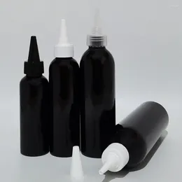 Storage Bottles 30pcs 100ml 150ml 200ml 250ml Empty Black Lotion Plastic With Twist Top Cap Shampoo Liquid Soap Cosmetic Packaging