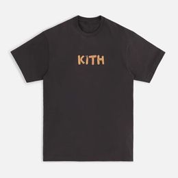 Drop KITH FW Tshirts Quality Match Letter Pattern Short Sleeve French Fries Casual Oversized Kith T-Shirt for Men Women 240408